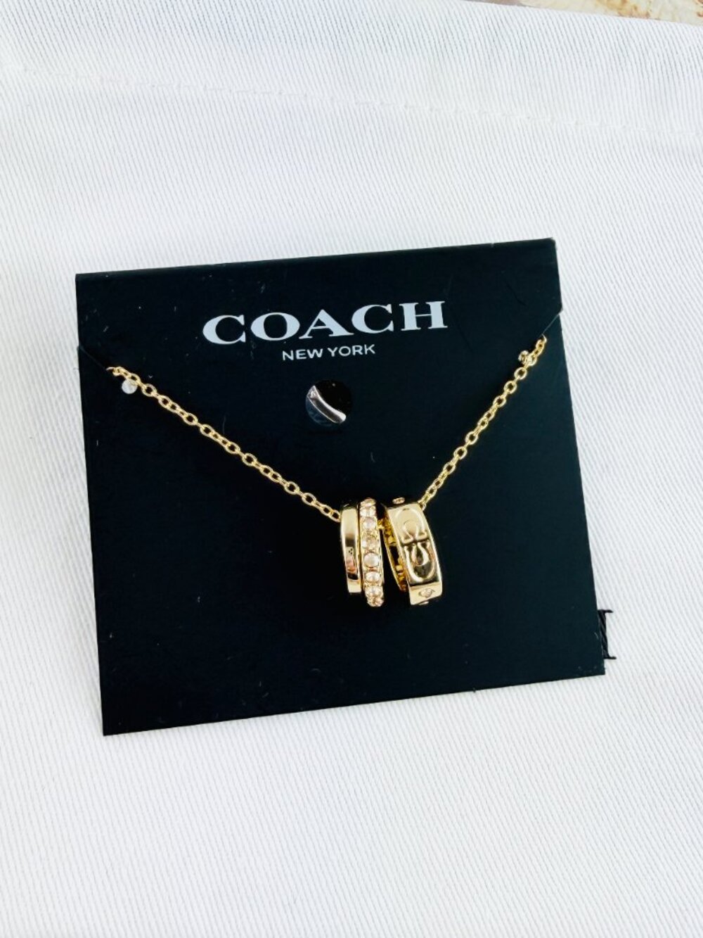 Coach Repeated C Rondell Ring gold necklace - Picture 3 of 4